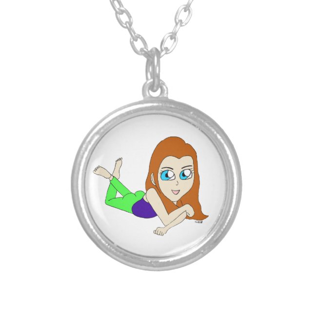 chibi   silver plated necklace (Front)
