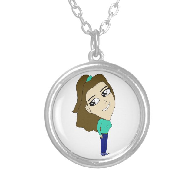 chibi  silver plated necklace (Front)
