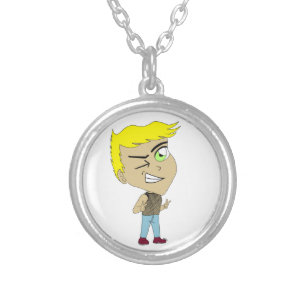 chibi    silver plated necklace