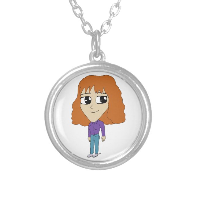chibi    silver plated necklace (Front)