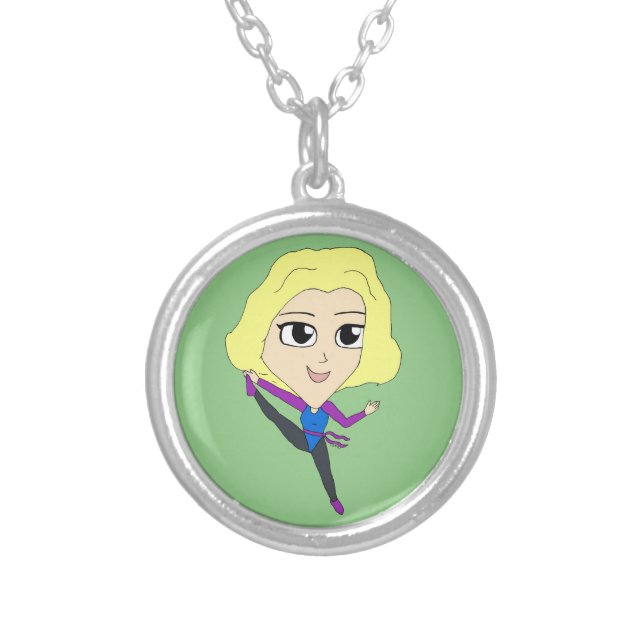 chibi     silver plated necklace (Front)
