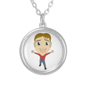 chibi     silver plated necklace