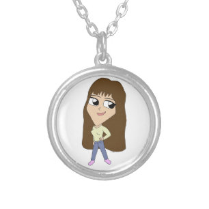 chibi      silver plated necklace