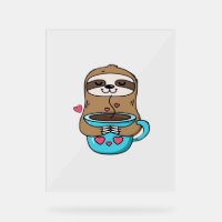 Chibi Sloth Coffee Lover – Cute Kawaii Sloth Huggi