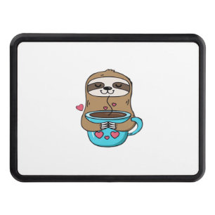 Chibi Sloth Coffee Lover � Cute Kawaii Sloth Huggi Hitch Cover