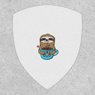 Chibi Sloth Coffee Lover – Cute Kawaii Sloth Huggi Patch