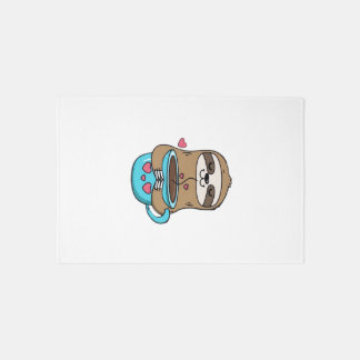 Chibi Sloth Coffee Lover � Cute Kawaii Sloth Huggi Rug