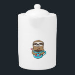 Chibi Sloth Coffee Lover – Cute Kawaii Sloth Huggi Teapot<br><div class="desc">Chibi Sloth Coffee Lover – Cute Kawaii Sloth Hugging Coffee Cup Cartoon Design Classic T-Shirt</div>
