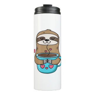 Chibi Sloth Coffee Lover – Cute Kawaii Sloth Huggi Thermal Tumbler
