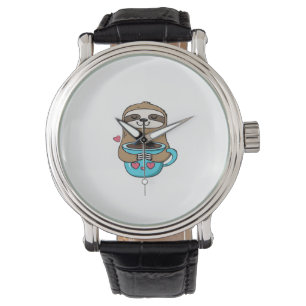 Chibi Sloth Coffee Lover � Cute Kawaii Sloth Huggi Watch