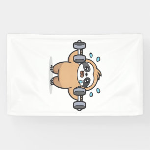 Chibi Sloth Gym Fail � Cute Kawaii Funny Workout A Banner