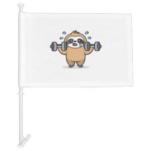 Chibi Sloth Gym Fail � Cute Kawaii Funny Workout A Car Flag