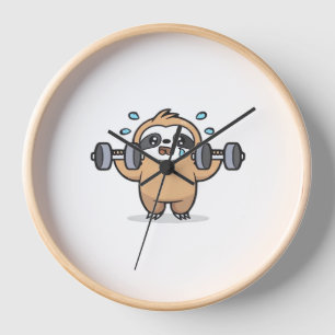 Chibi Sloth Gym Fail – Cute Kawaii Funny Workout A Clock