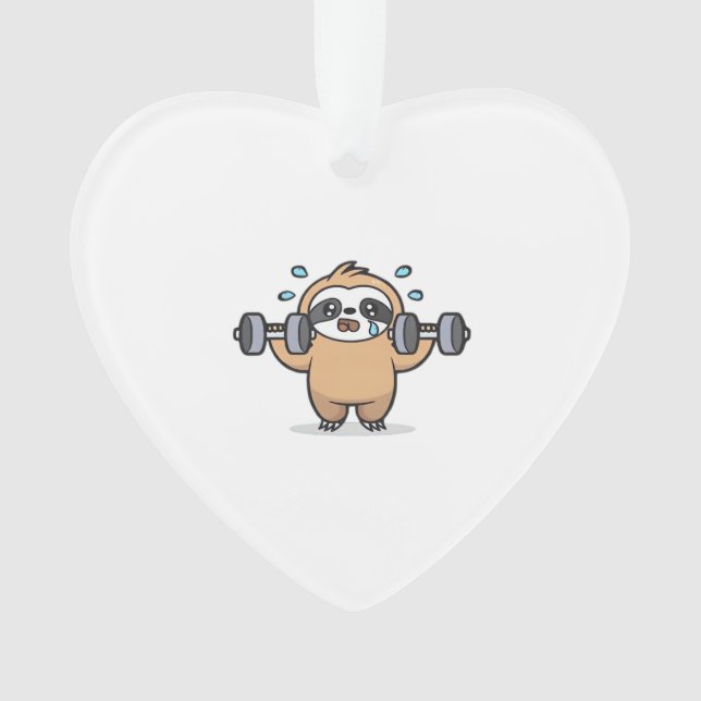 Chibi Sloth Gym Fail � Cute Kawaii Funny Workout A Ornament (Front)