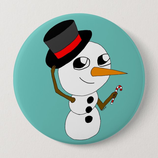 chibi snowman button (Front)