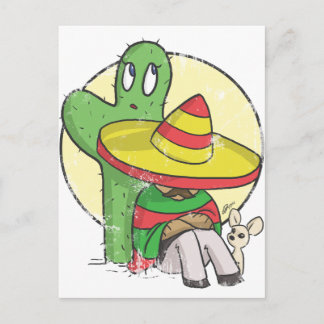 chibi sombrero distressed postcard