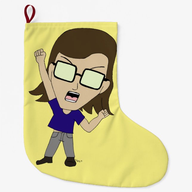 Chibi Sonic_Zeph   Large Christmas Stocking (Front)