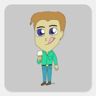 chibi square sticker