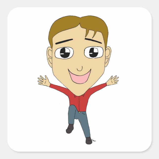 chibi      square sticker (Front)