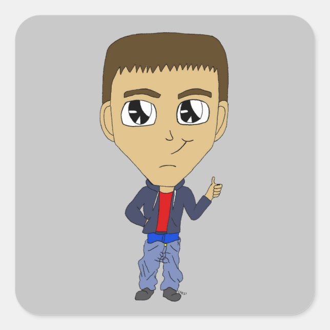 chibi      square sticker (Front)