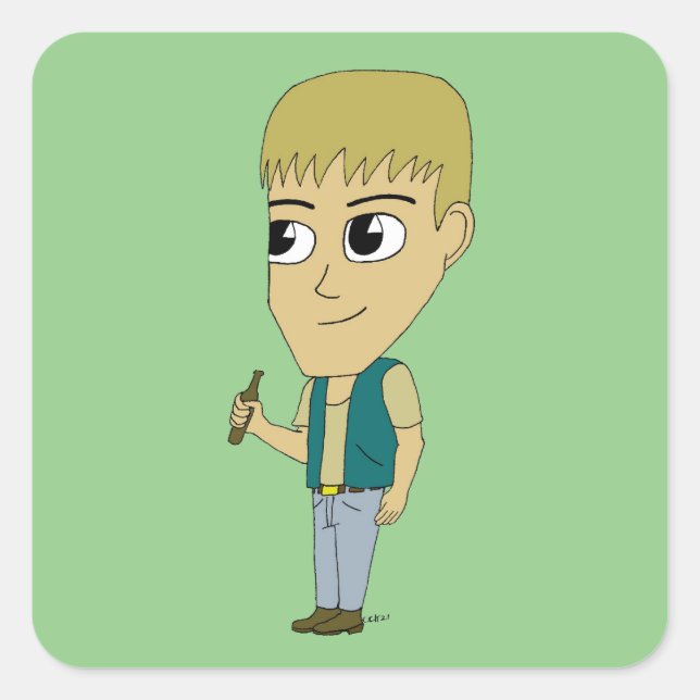 chibi     square sticker (Front)