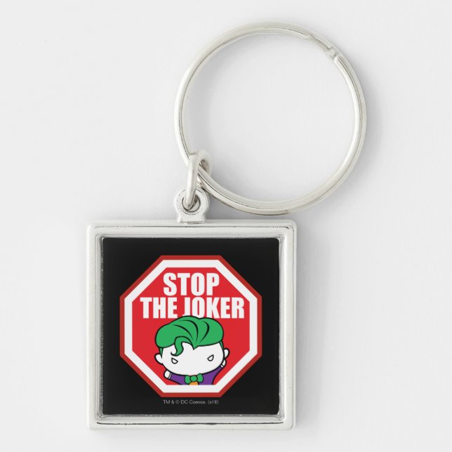Chibi "Stop The Joker" Sign Keychain (Front)