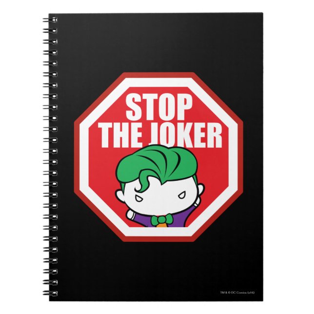 Chibi "Stop The Joker" Sign Notebook (Front)