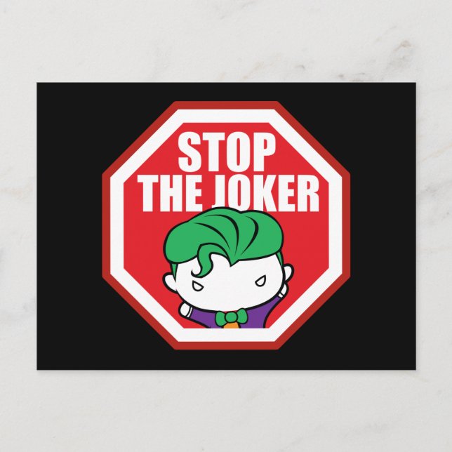 Chibi "Stop The Joker" Sign Postcard (Front)