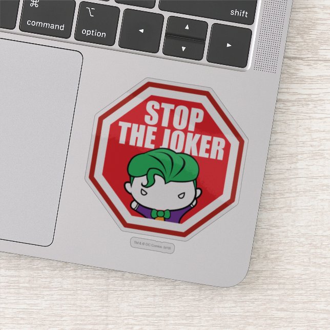Chibi "Stop The Joker" Sign Sticker (Detail)