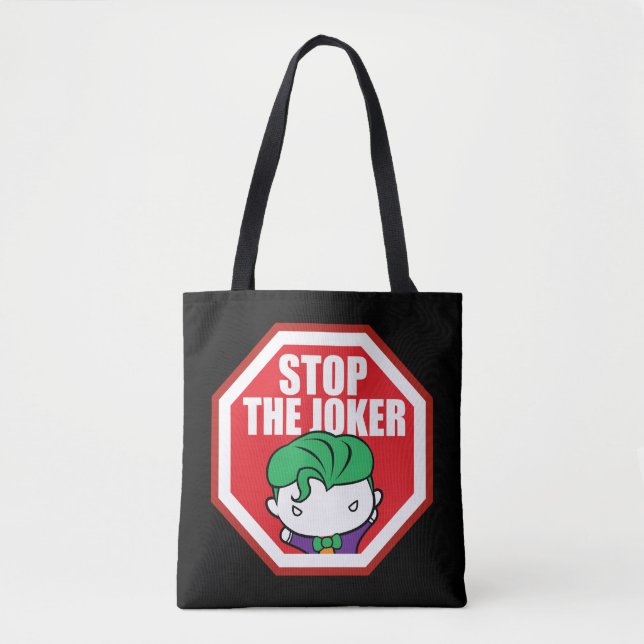 Chibi "Stop The Joker" Sign Tote Bag (Front)