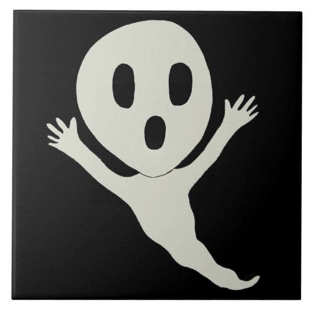 Chibi style ghost   ceramic tile (Front)