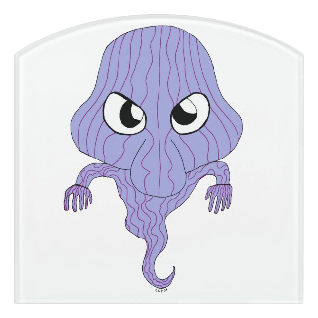 Chibi style ghost  door sign (Contour Front)