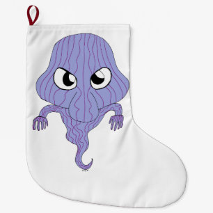 Chibi style ghost large christmas stocking