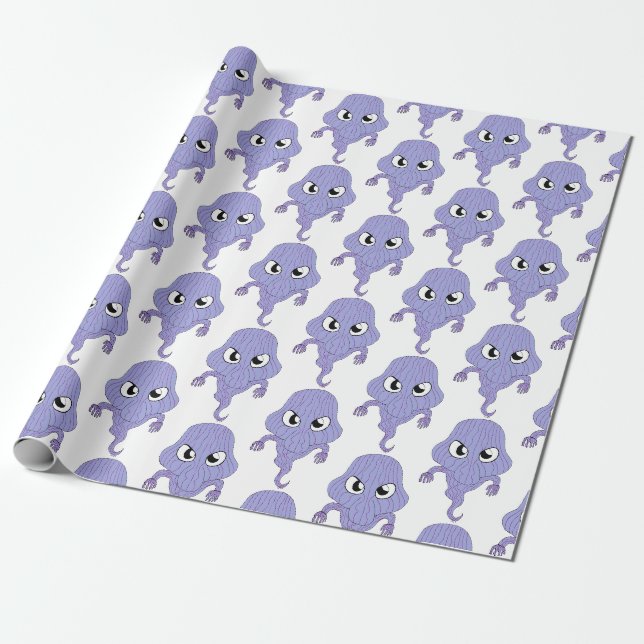 Chibi style ghost wrapping paper (Unrolled)