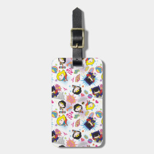 Chibi Super Heroine Pattern Luggage Tag