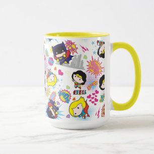 Chibi Super Heroine Pattern Mug