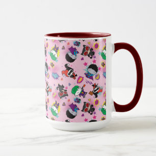 Chibi Super Villain Action Pattern Mug