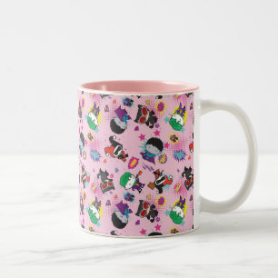 Chibi Super Villain Action Pattern Two-Tone Coffee Mug