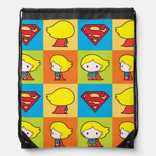 Chibi Supergirl Character Turnaround Drawstring Bag