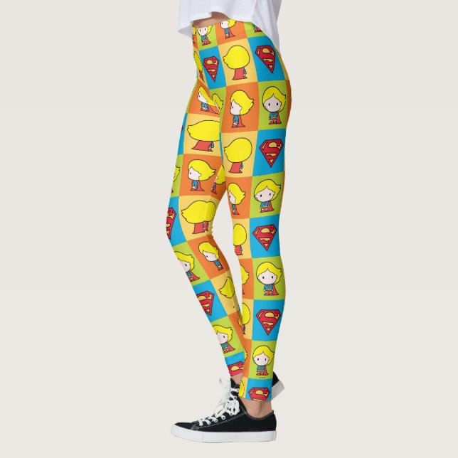 Chibi Supergirl Character Turnaround Leggings (Left)