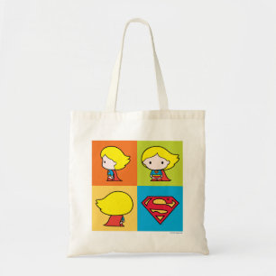 Chibi Supergirl Character Turnaround Tote Bag