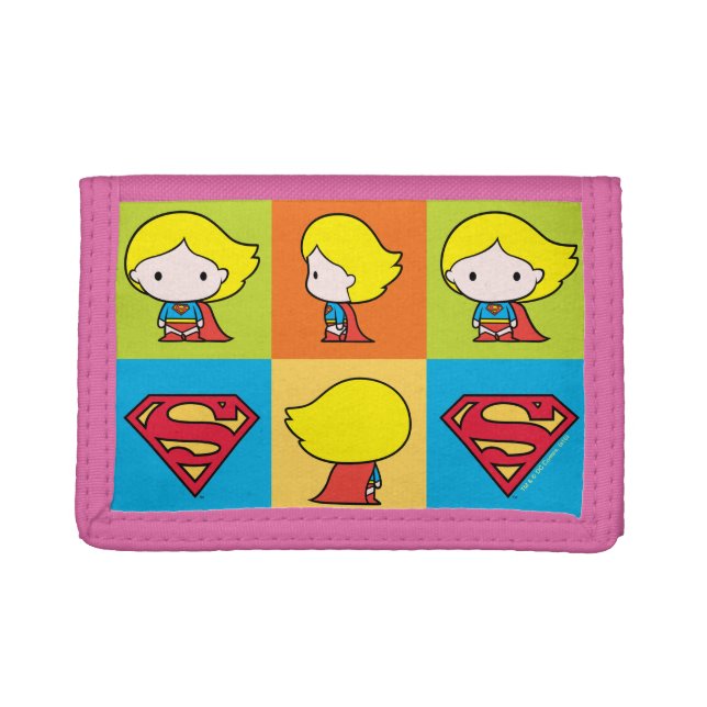 Chibi Supergirl Character Turnaround Tri-fold Wallet (Front)