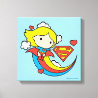 Chibi Supergirl Flying Rainbow