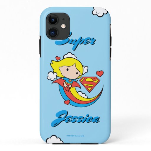 Chibi Supergirl Flying Rainbow iPhone 11 Case