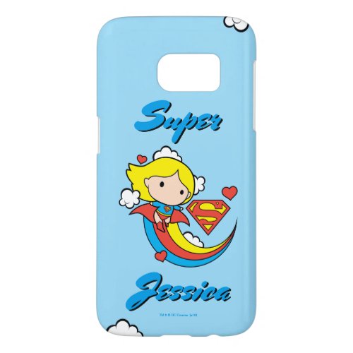 Chibi Supergirl Flying Rainbow Samsung Galaxy S7 Case