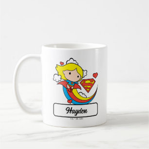 Chibi Supergirl Flying Rainbow Coffee Mug