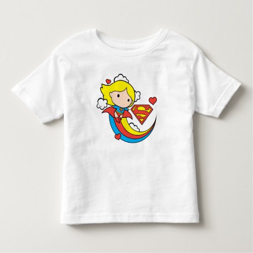 Chibi Supergirl Flying Rainbow Toddler T_shirt