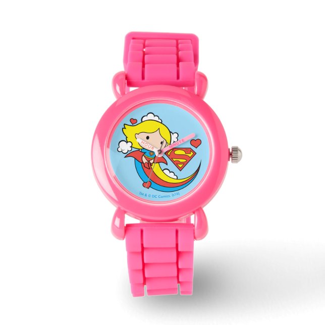Chibi Supergirl Flying Rainbow Watch (Front)
