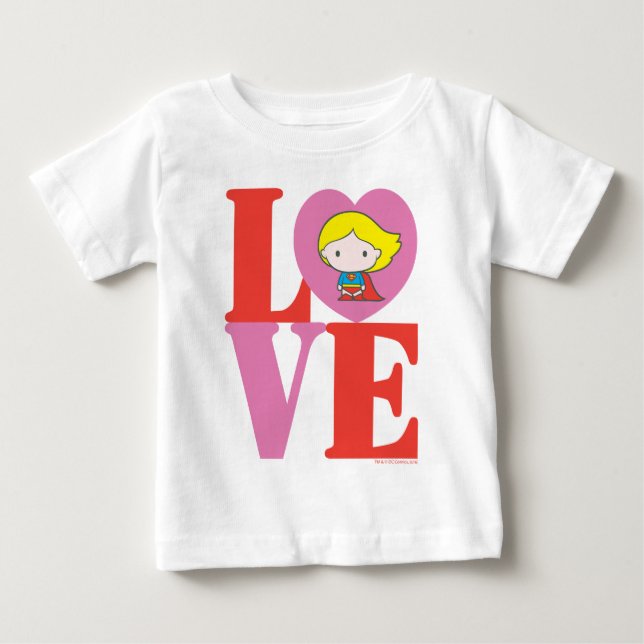 Chibi Supergirl LOVE Baby T-Shirt (Front)