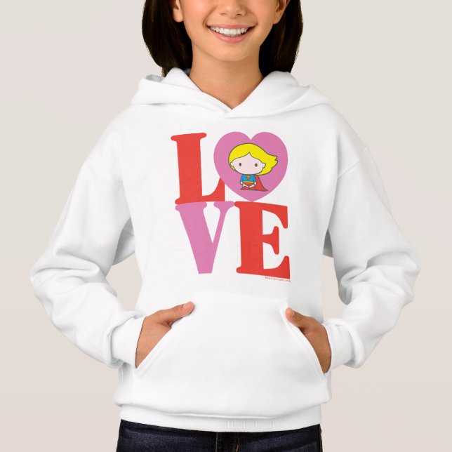 Chibi Supergirl LOVE Hoodie (Front)